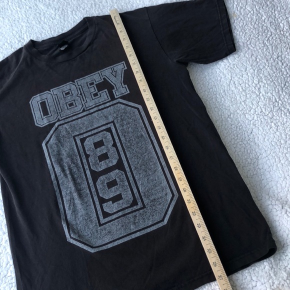 Obey 89 graphic print t-shirt tee logo men’s medium short sleeve black - Picture 7 of 9